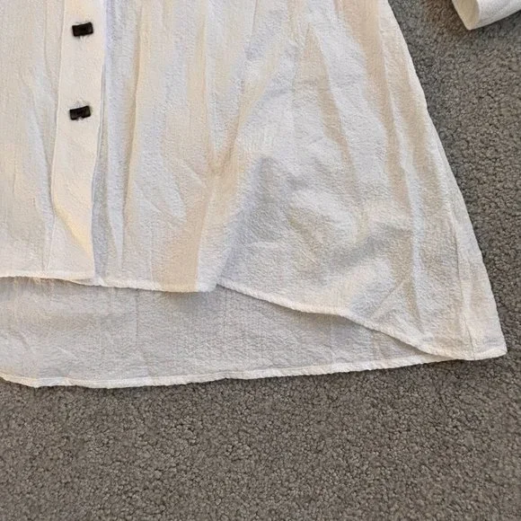 Habitat Crinkle Knit Fabric Tent Blouse in White NWT SMALL - 1C833 - Picture 9 of 13